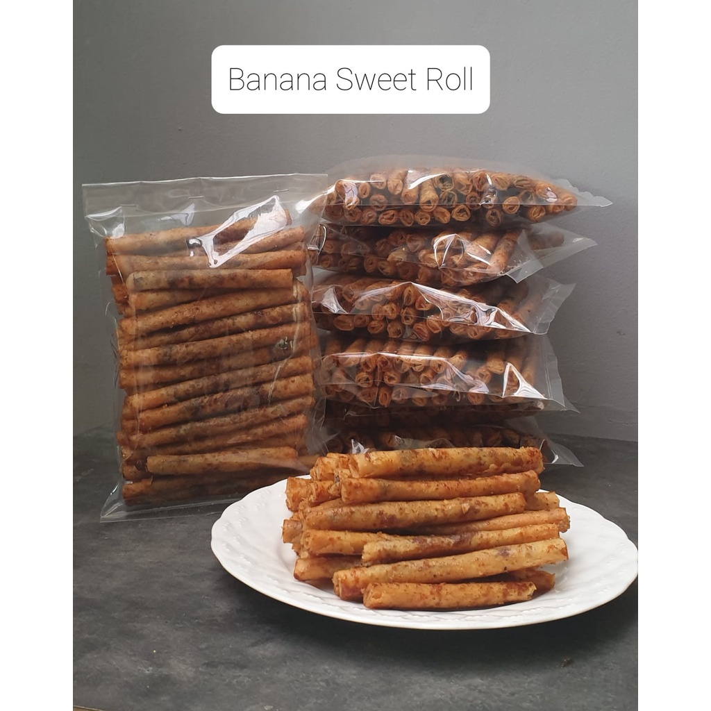 

Banana Sweet Roll Cemilan Renyah Manis Home Made 250gram