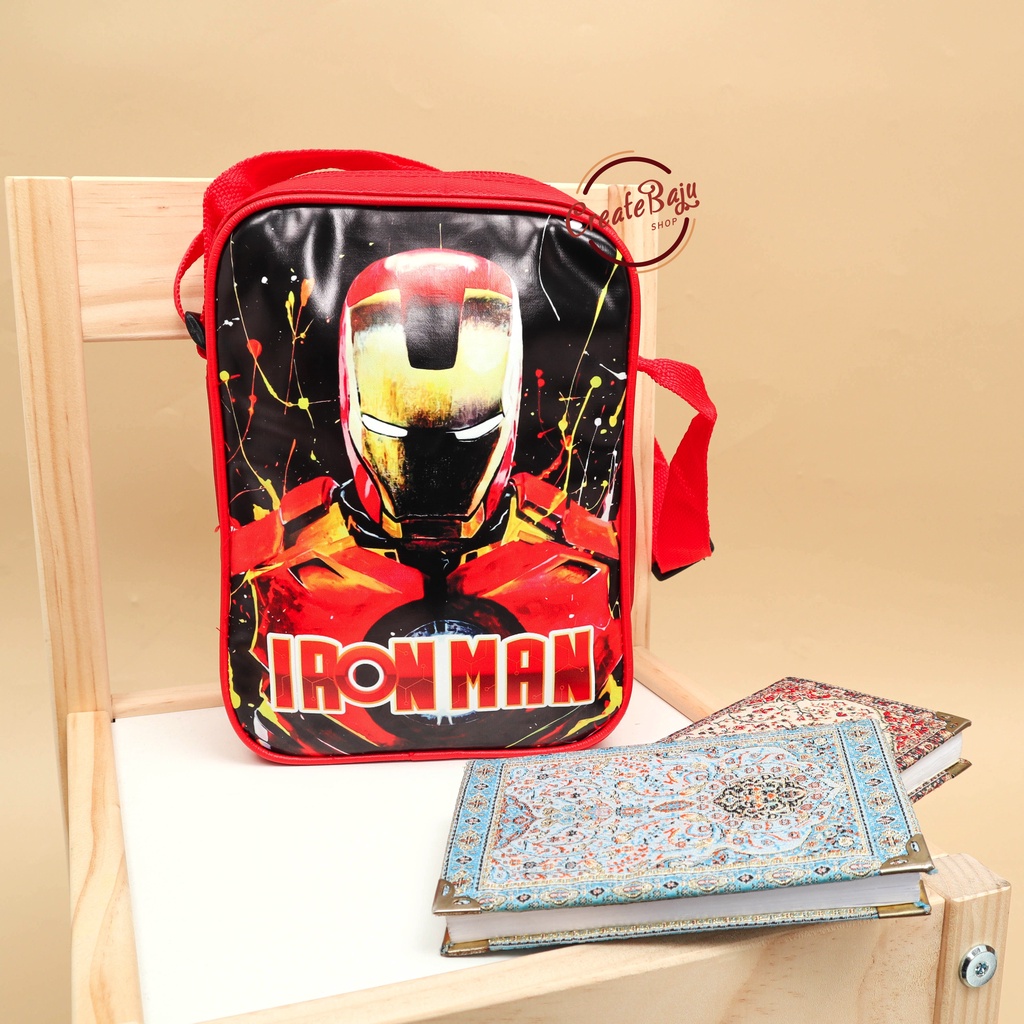 TAS SELEMPANG ANAK MOTIF IRONMAN TAS ANAK TERMURAH PREMIUM