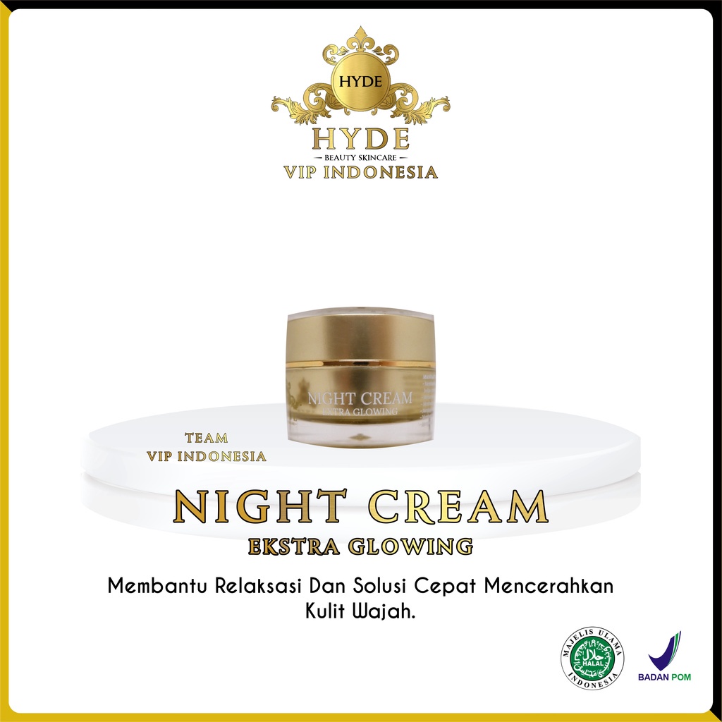 Hyde Beauty Skincare Night Cream Extra Glowing | Krim Malam