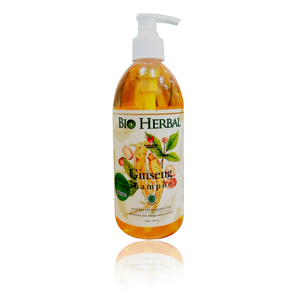 Bio herbal Sampo Ginseng Perawatan Kecantikan Rambut Lembut Lebat &amp; Hitam New Size - 500ml Original BPOM