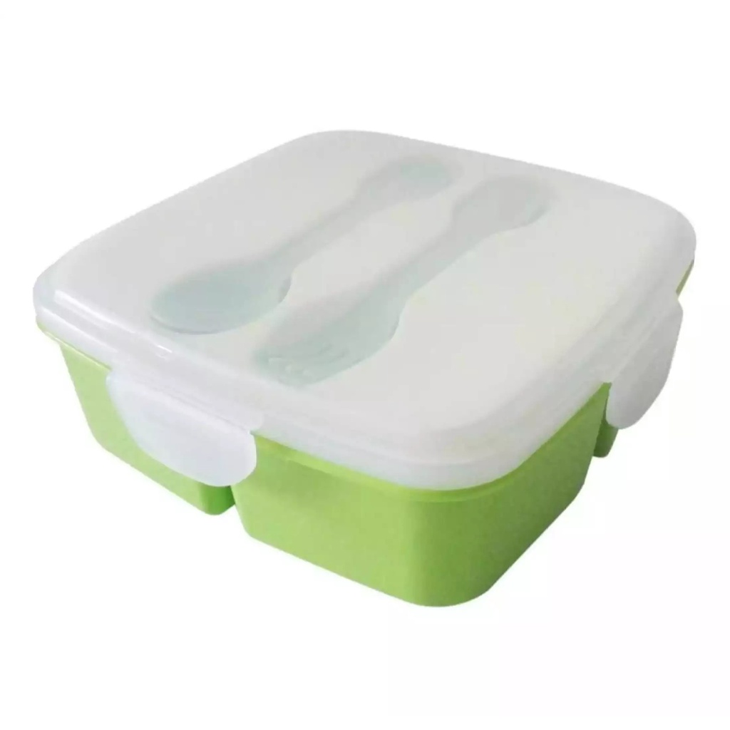 DM - Golden Sunkist Kotak Makan / Lunch Box / Kotak Makan Sekat Tutup Dengan Sendok + Garpu TNK 1028