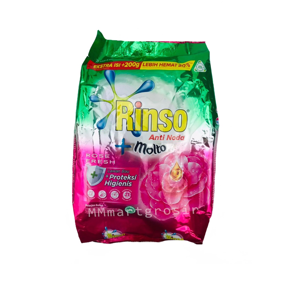 Rinso + Molto / Anti Noda / Detergent Bubuk / Rose Fresh / 1.8 KG