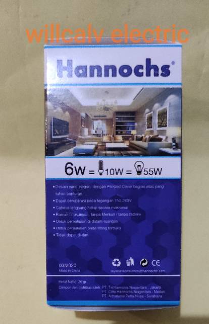 HANNOCHS VARIO 6W 6WATT 6 W - LAMPU LED HANNOCHS VARIO 6W 6WATT 6 W MODEL KAPSUL