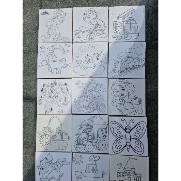 

CANVAS SKETSA KARAKTER| Melukis canvas sketsa among us BTS Unicorn Baby shark princess superhero my little pony| canvas aja