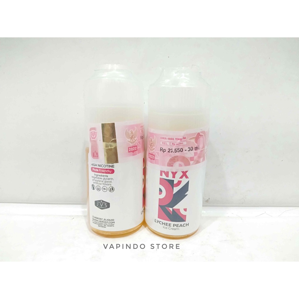 SALT NYX LYCHEE PEACH ICE CREAM 30ML NIC 14MG SALTNIC BY HERO57 LIQUID