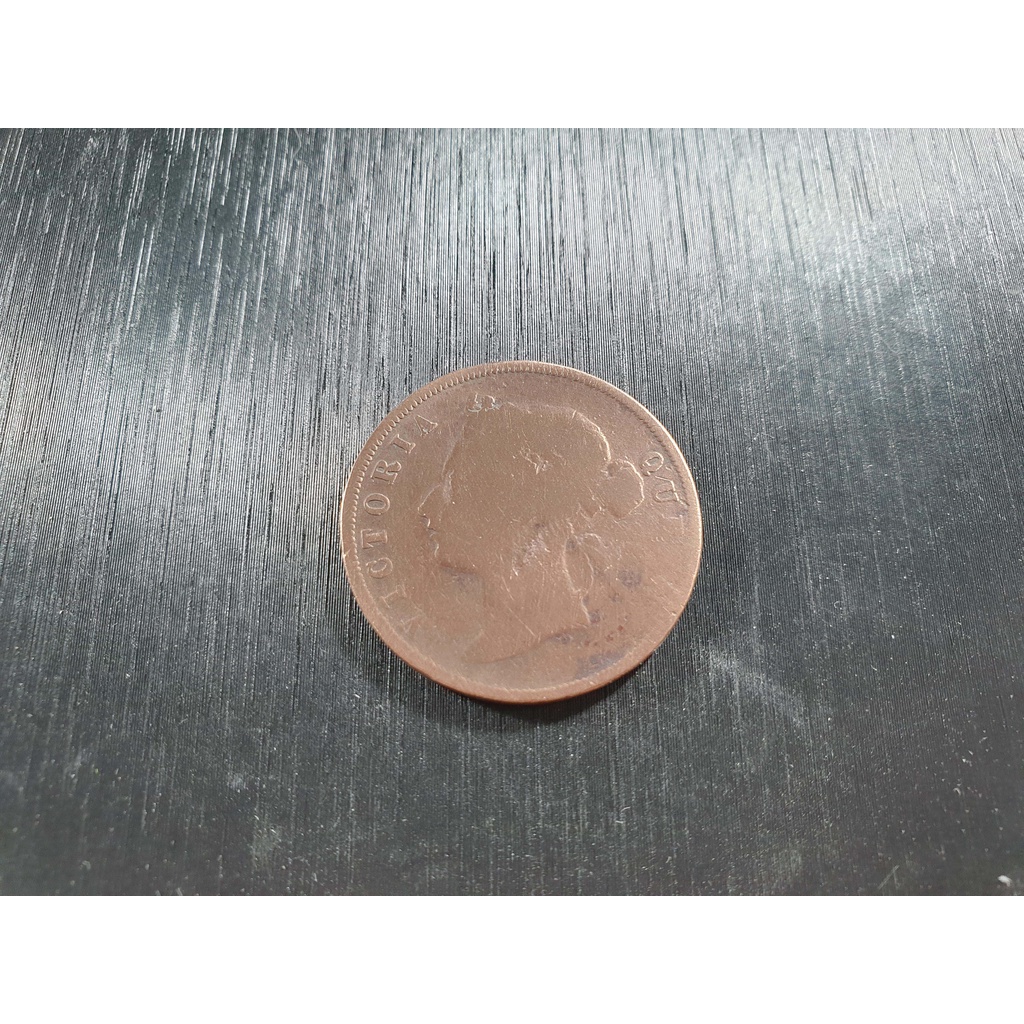 Uang Koin Kuno British Malaysia 1 Cent Victoria 1887-1901