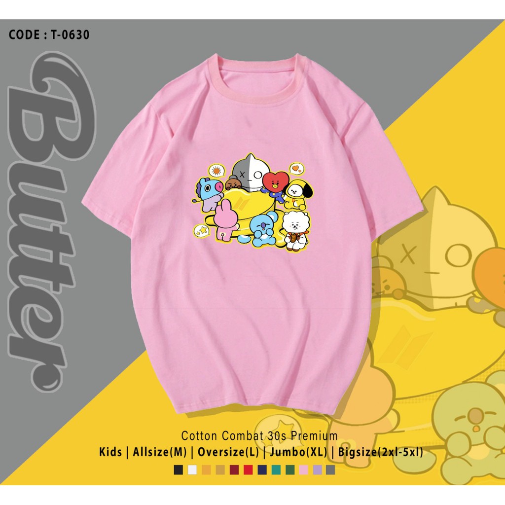 T-SHIRT / KAOS KPOP BUTTER BT21 / HARGA TERMURAH / ARMY INDONESIA