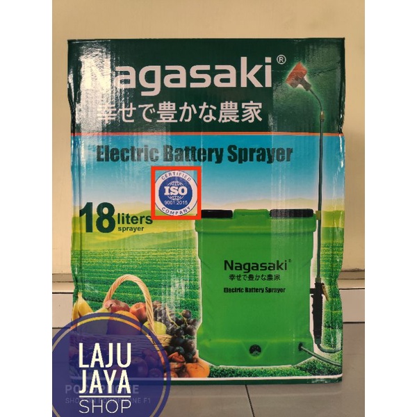 NAGASAKI Elektrik Sprayer 18 liter ISO CERTIFIED Dilengkapi Dengan Bantalan Punggung READY STOCK