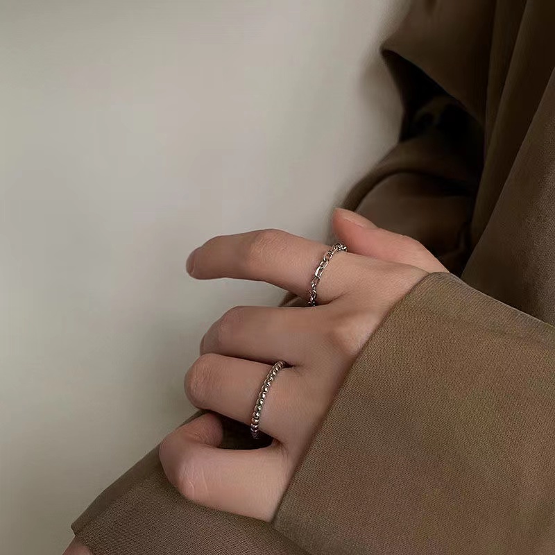 IFYOU 6pcs / set Cincin Model Terbuka Warna Silver Gaya Korea Untuk Wanita