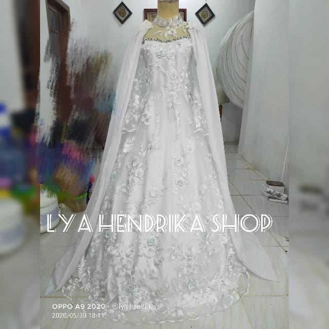 Baju pengantin/prewedding putih 3D