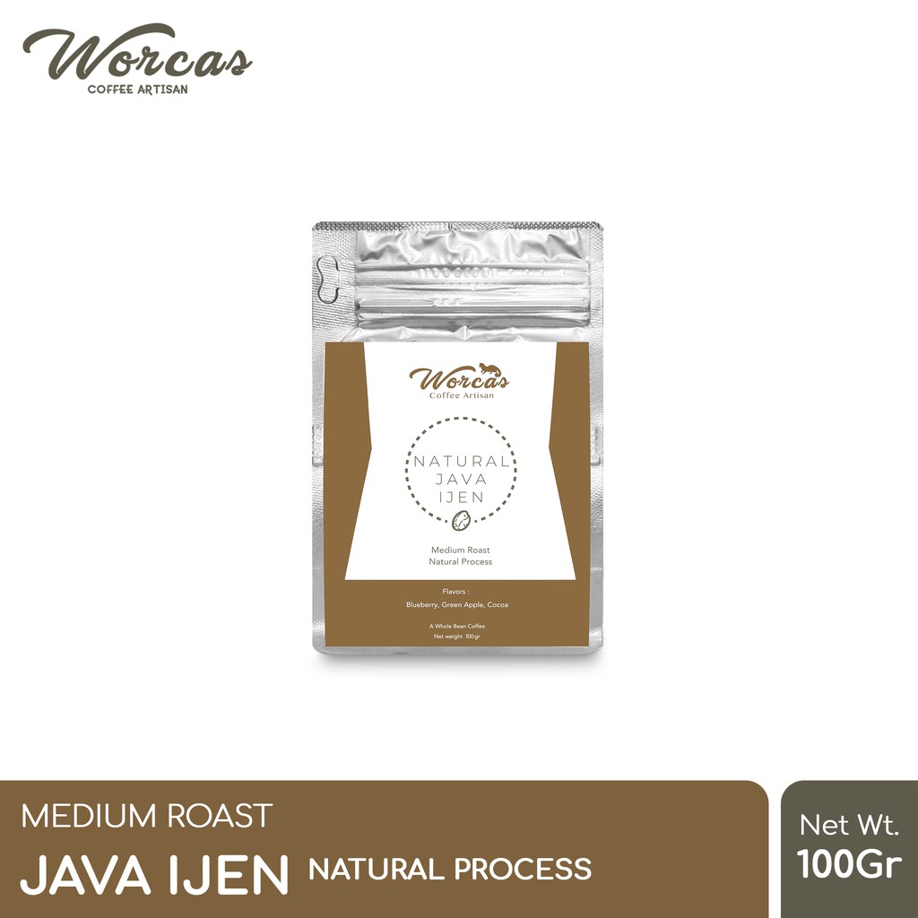 

WORCAS Kopi Arabika Java Ijen Natural Process 100 Gram - Medium Roast