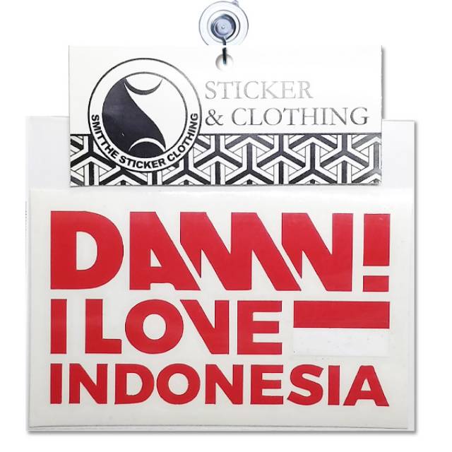 Stiker DAMN I Love Indonesia Logo New unofficial Cutting Sticker untuk aksesoris Mobil Motor
