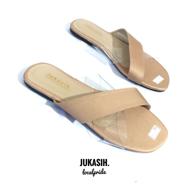 JUKASIH - YUSEE sandal teplek silang satin terbaru2021