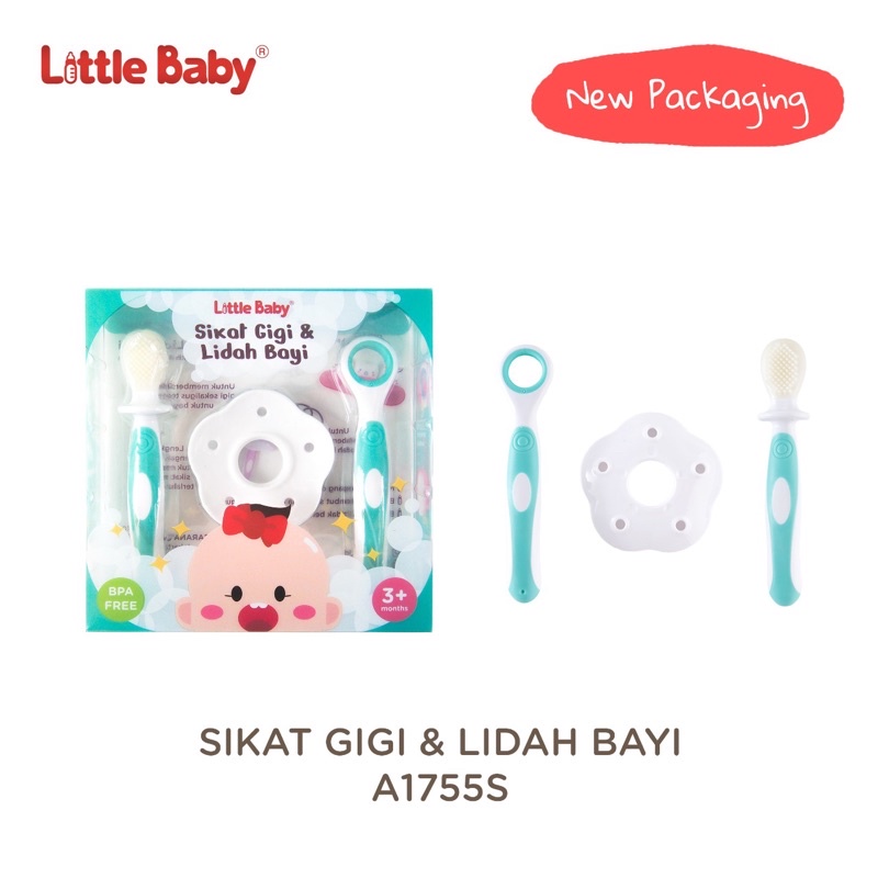 LITTLE BABY SIKAT GIGI dan LIDAH BAYI 2IN1 WITH Shield A1755S