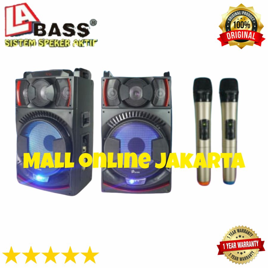 Speaker aktif pasif 15 inch La bass Lb 3150 mic wireless lb3150 robot