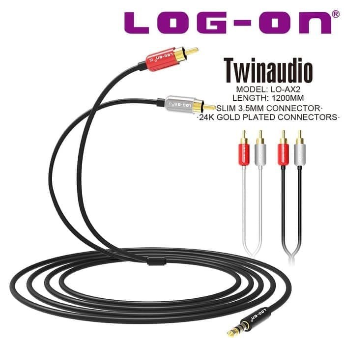 KABEL AUX LOGON TWINAUDIO LO-AX2 JACK 3.5