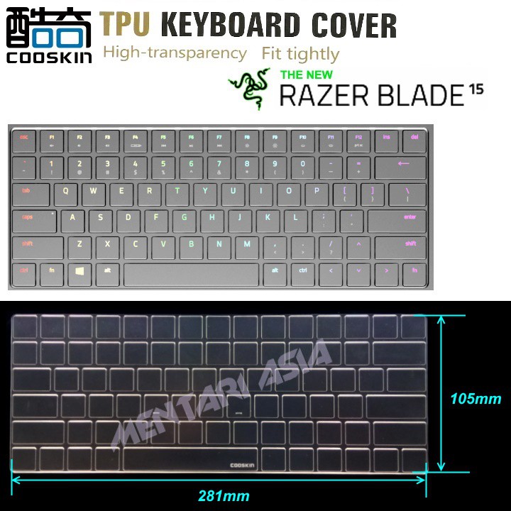Keyboard Protector RAZER BLADE 15 - COOSKIN PREMIUM TPU Clear