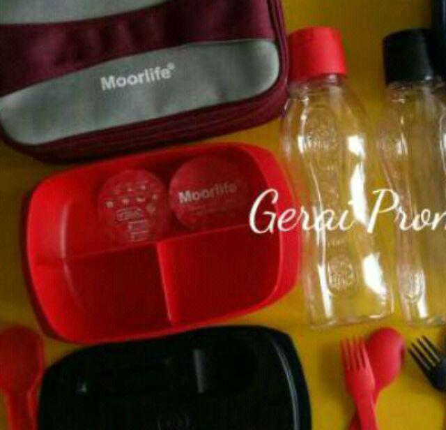 Set Lunch Box Lengkap Tas Jeans (1 Set Misting  Food Grade Premium Quality)