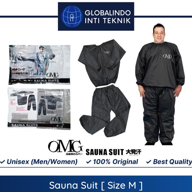 Baju Jaket Sauna Suit Wanita Pria Jumbo Olahraga Pembakar Lemak OMG