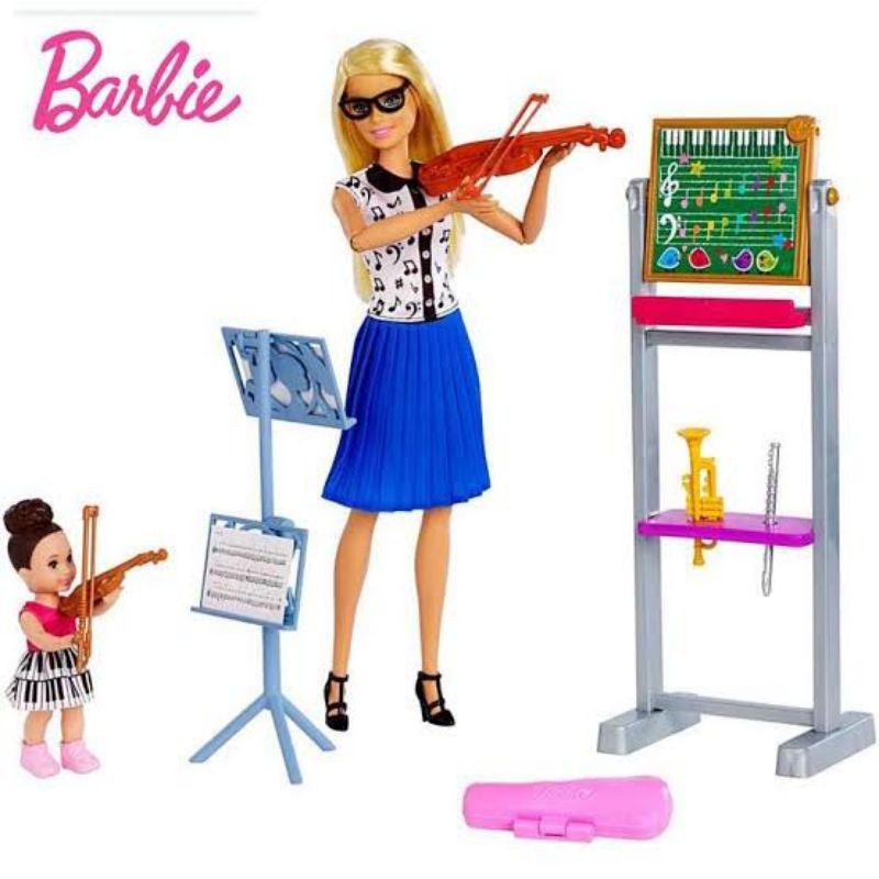 ORI original barbie mattel music biola violin teacher guru ngajar musik belajar mainan alat boneka