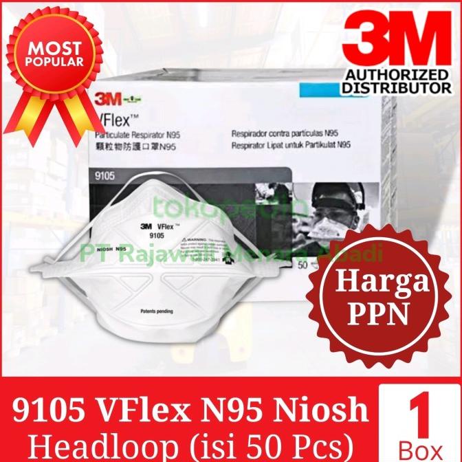 3M Masker 9105 VFlex N95 NIOSH (1 Box isi 50 Pcs)