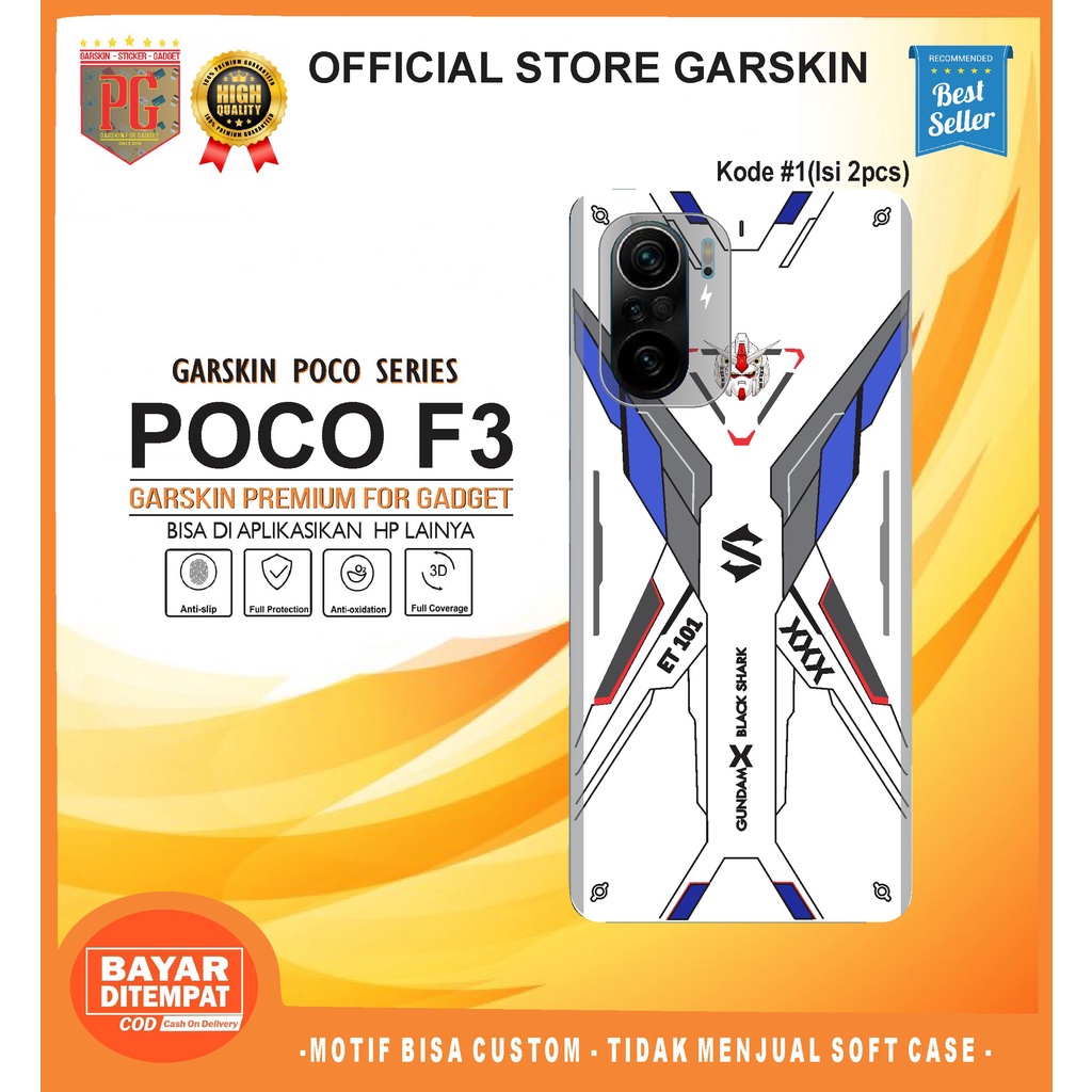 Garskin POCO F3 Sticker Gadget Motif Stlye Gundam(Isi 2pcs)