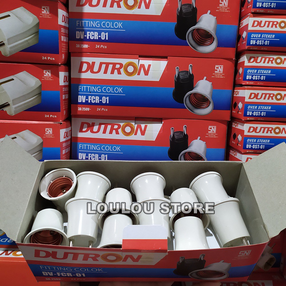Fitting Colok Dutron SNI Fitting Lampu Tidur Colok HITAM PUTIH