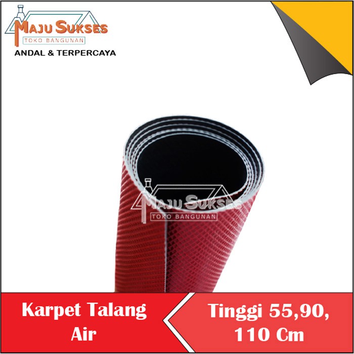 KARPET TALANG AIR ATAP ANTI BOCOR  MERAH HITAM ALUMINIUM 55 CM 90 CM 110 CM PLASTIK TEBAL ELASTIS