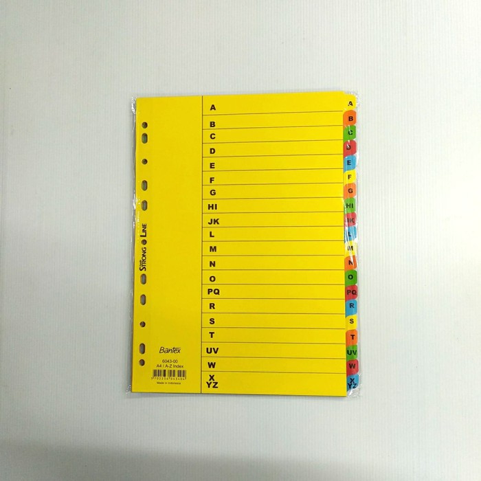 Divider Bantex 6043 Devider Pembatas ABJAD (A-Z) Warna A4