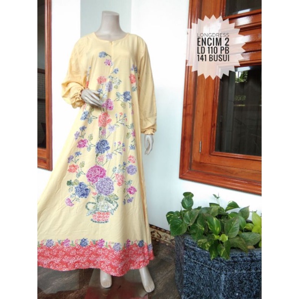 Daster Lengan Panjang Murah Long Dress Dres Gamis Longdress Baju Wanita Kekinian Remaja Dewasa Perempuan Busui Friendly Ibu Menyusui Resleting Kain Bahan Rayon Motif Batik Halus Modern Terbaru Ukuran Jumbo Harga Grosir Pakaian Muslim Motif Tradisional COD