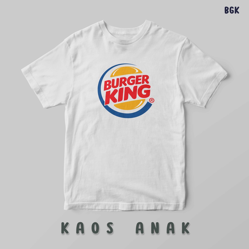 [KAOS ANAK] JUNKFOOD burger king kfc mcdonalds pizza hut oblong custom tshirt laki perempuan boy girl santai rumah  katun cotton best quality