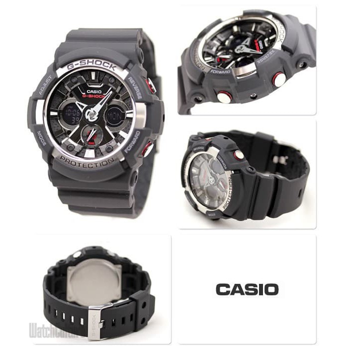 GROSIR Jam Tangan Pria Sports Casio G-Shock Original Black Dual Time GA-200-1