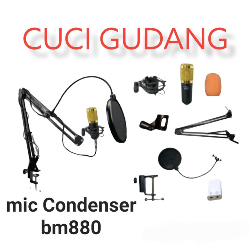 PAKET LENGKAP MIC CONDENSOR BLACK SPIDER BM880 BM 880 ORIGINAL