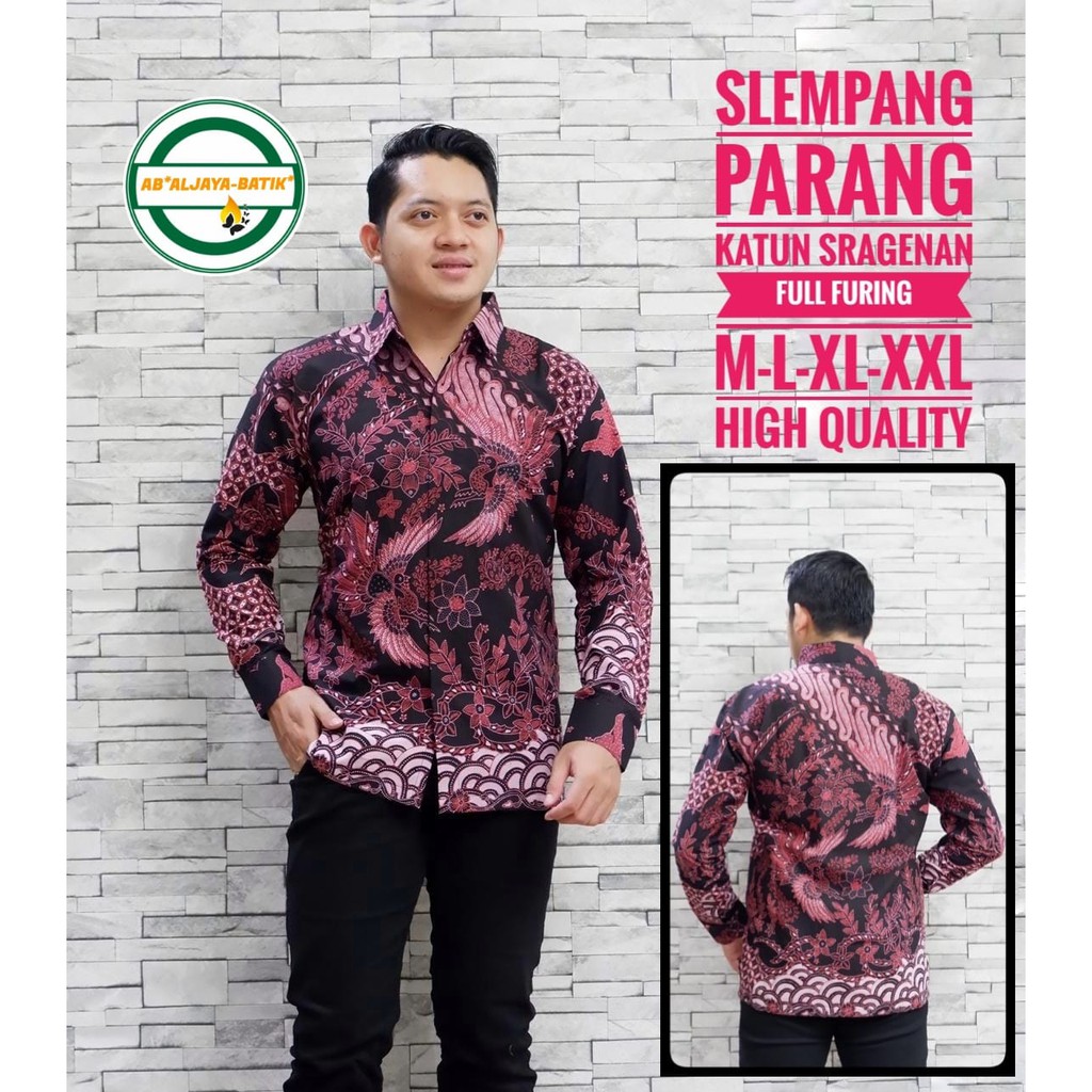 SLEMPANG PARANG Kemeja Batik Pria Lengan Panjang Katun Halus FULL FURING Batik Aljaya