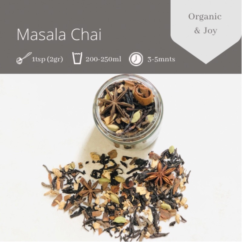 Organic&amp;Joy• Masala Chai | Teh Masala chai tea (Tea Blend,Spice masala chai tea,Black tea,rempah,spice,Teh masala)