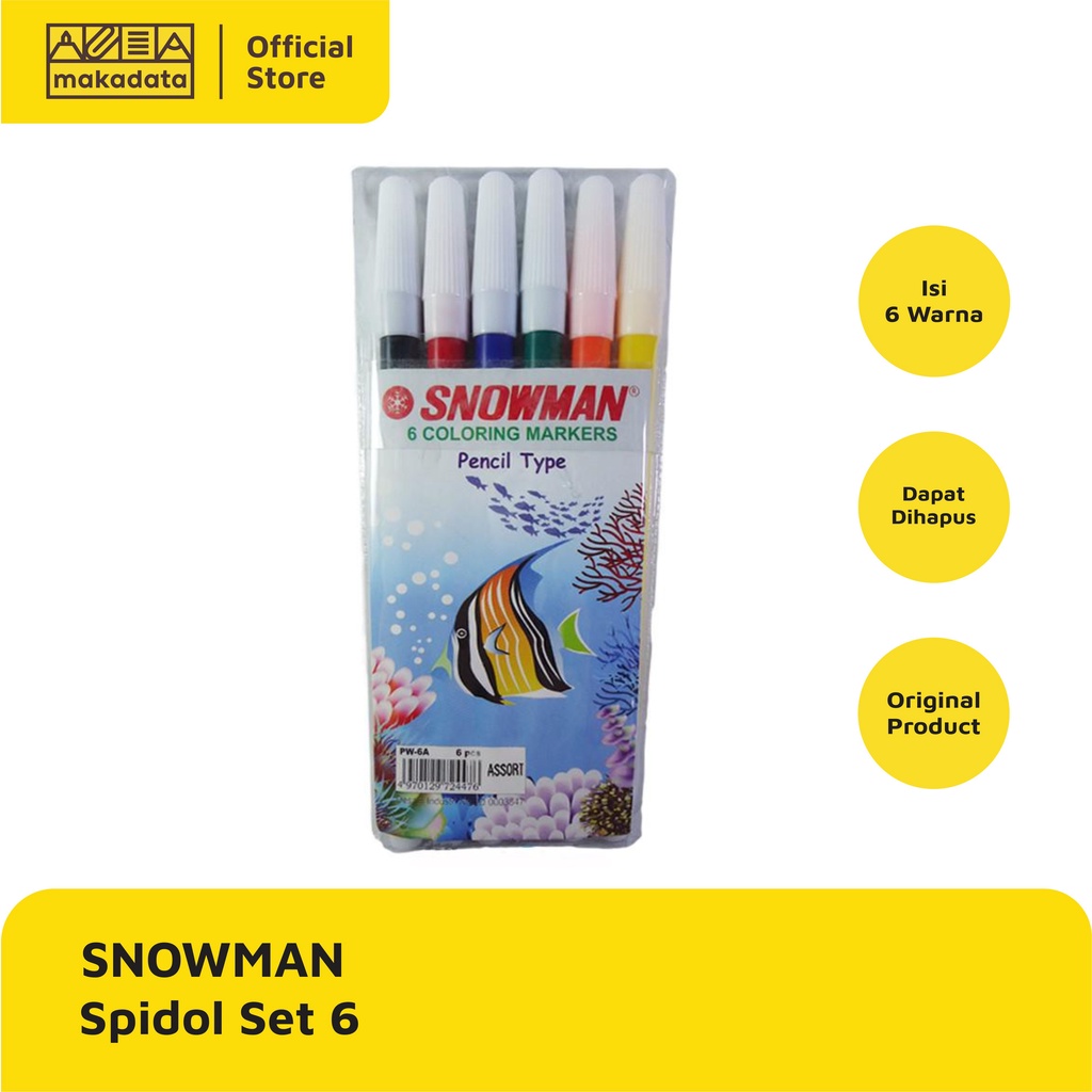 

SPIDOL KECIL SNOWMAN 6 WARNA MURAH