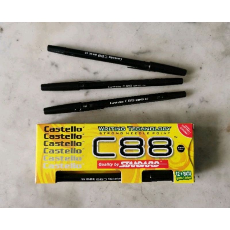 

Pulpen/Ballpoint/Pena Castello C88 Hitam Standard