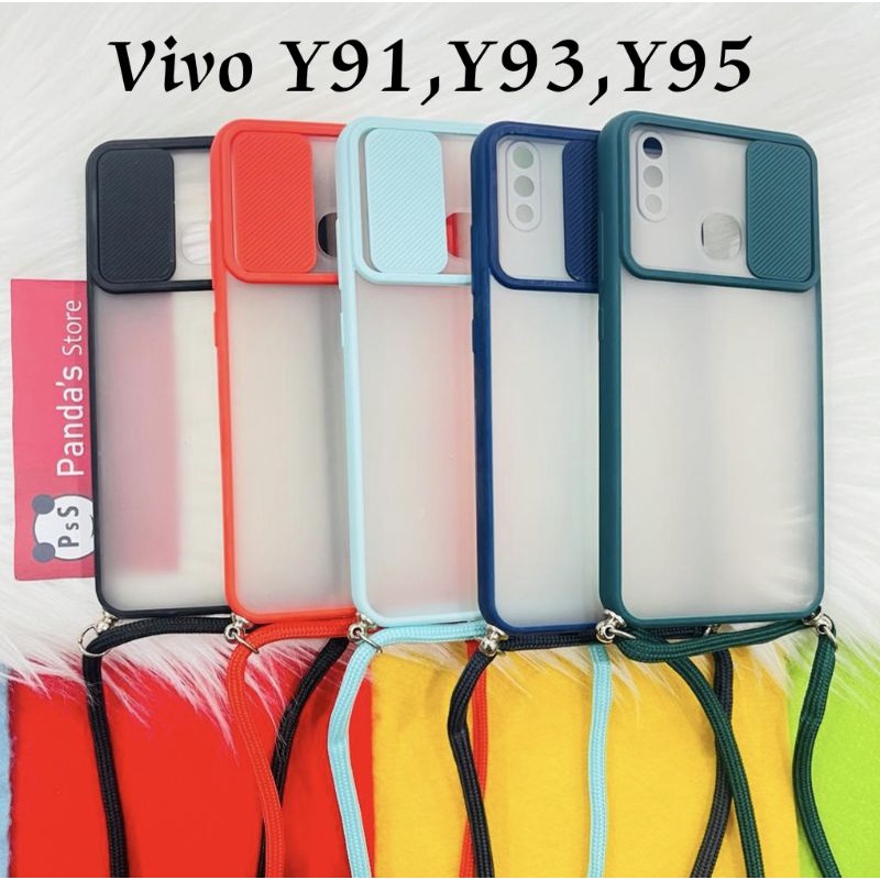 Vivo Y91, Y93, Y95 Softcase dove sliding camera + Tali Laynard [Premium]