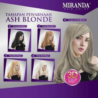  Pewarna  Rambut  MIRANDA Mc 16 ASH BLONDE  Semir Rambut  