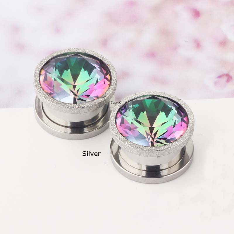 2pcs Anting Tindik Bahan Stainless Steel Ukuran 6-16mm Untuk Unisex