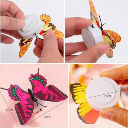 MurmerOfficial Stiker Kupu Kupu Led Dekorasi Lampu 7 Warna Sticker Butterfly Led Light Dekorasi Kamar Tidur Murah Import E003