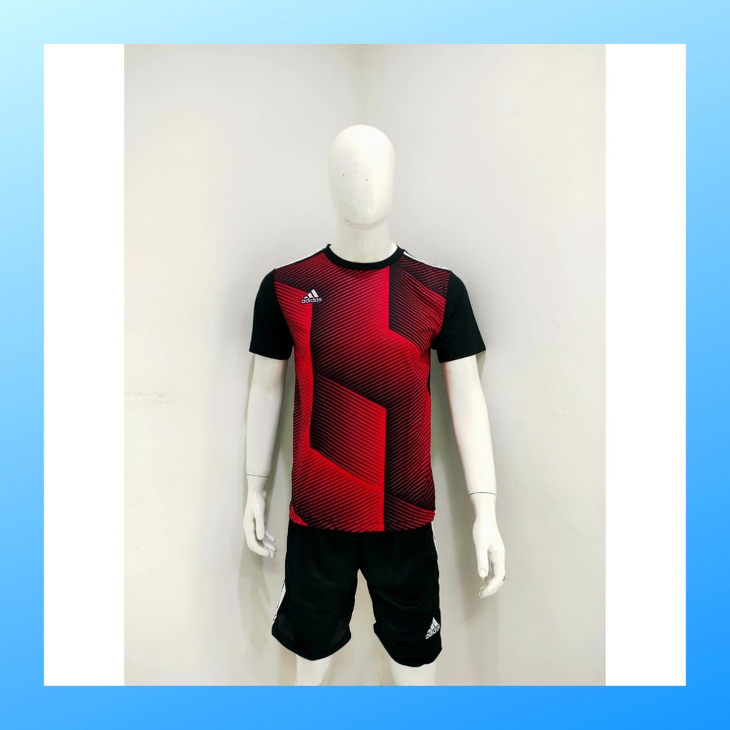 jersey futsal pria kaos sepak bola baju dan celana setelan wanita dewasa t-shirt outfit seragam jarsey kostum olahraga pakaian apparel sport jersy soccer casual jersi suit AD164 merah