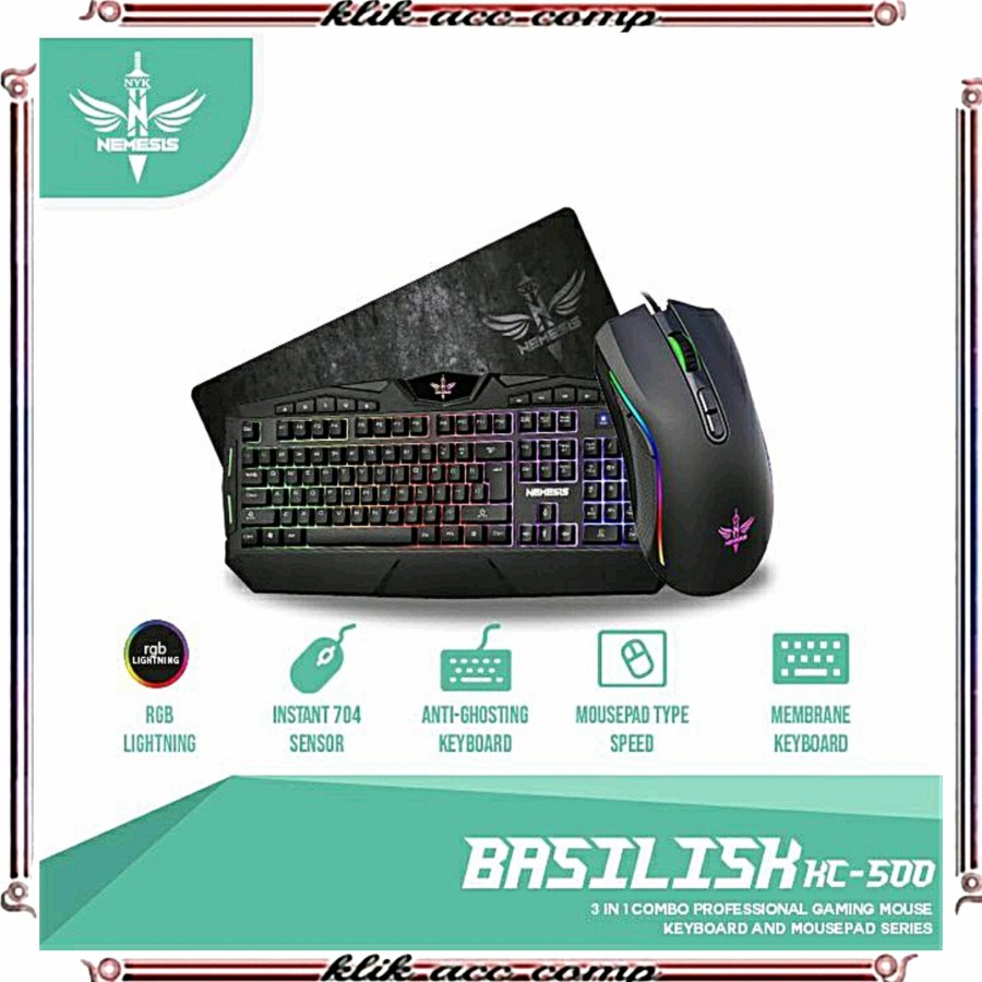 Keyboard Paket combo NYK NEMESIS BASILLISK KC-500 / NYK KC500