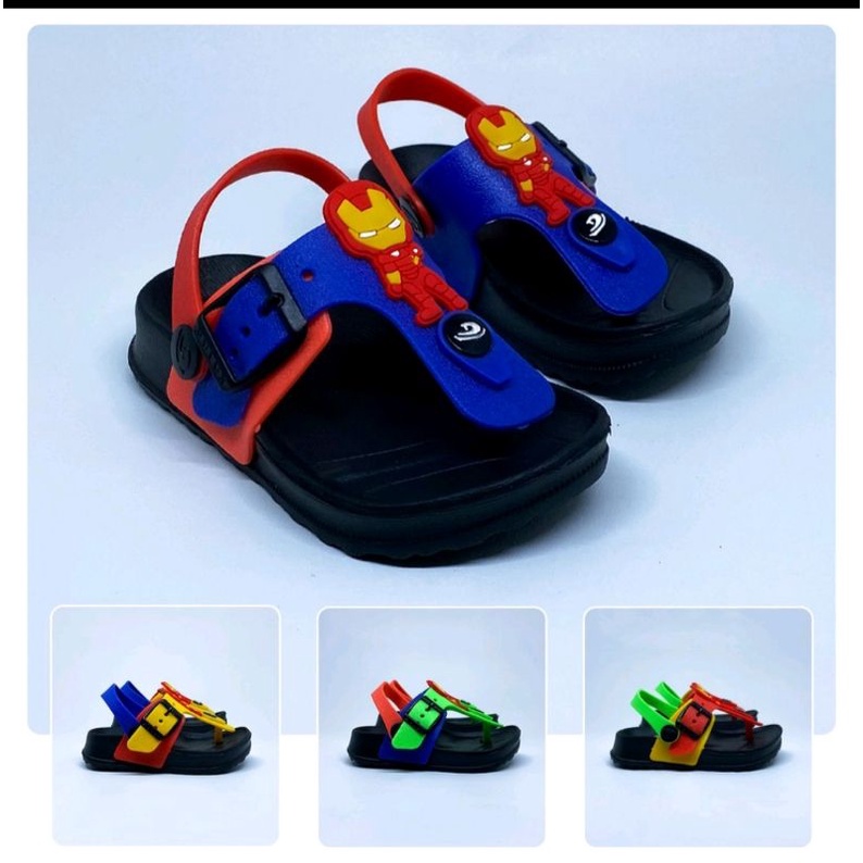 *BISA COD* NEW* Sandal Anak Laki Baby Dulux 213E Mix Gambar Ironman uk 20-25 Ready Stok