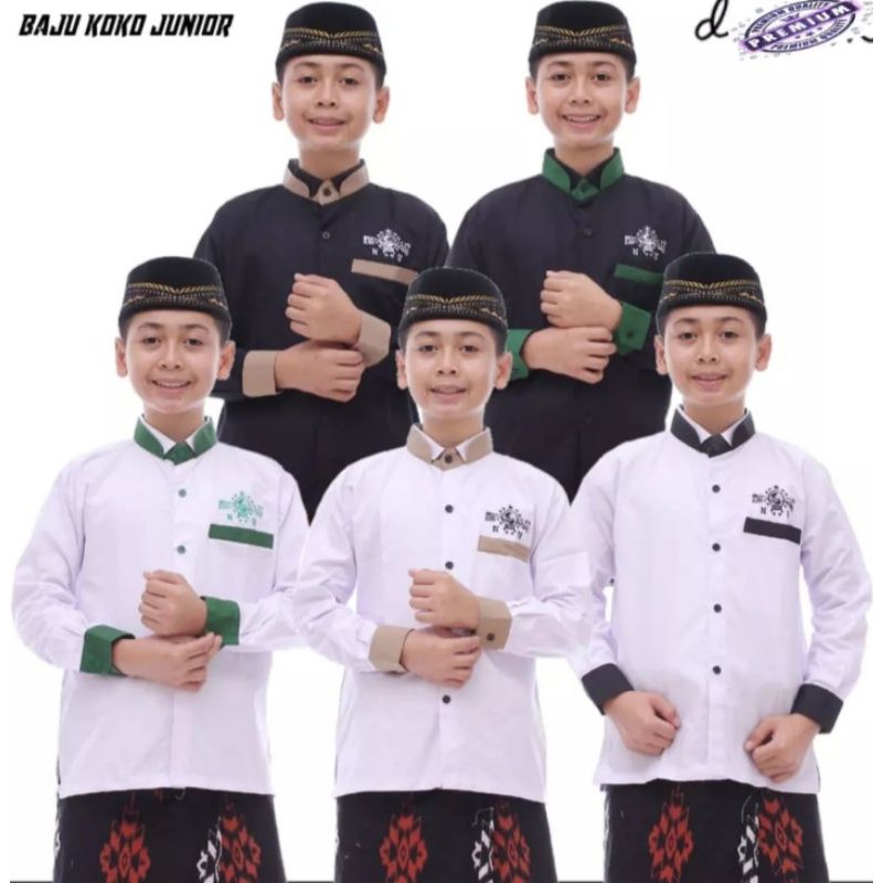 Baju koko nu anak remaja sd smp kemeja nu kerah dobel Koko Gus azmi syubbanul muslimin hadroh azahir