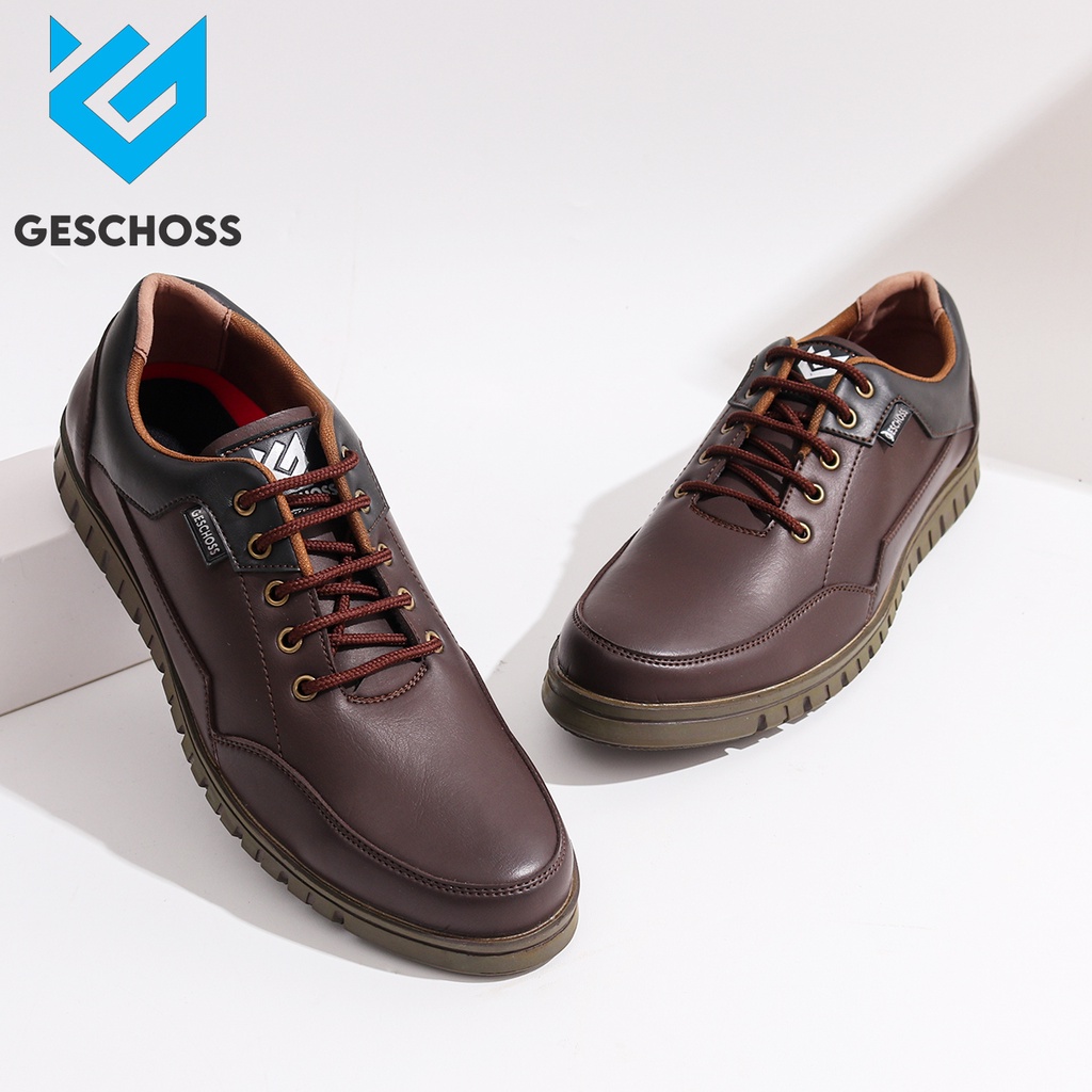 GS GESCHOSS OFFICIAL | Sepatu casual Pria x 39-43 Shoes Hitam Berkualitas Sepatu BLACK GS-7812