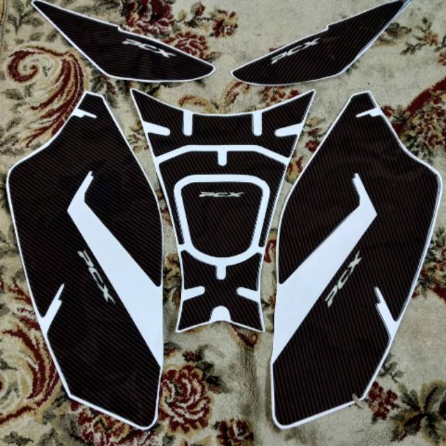 Tankpad Pcx lokal Hitam Carbon side pad variasi honda pcx