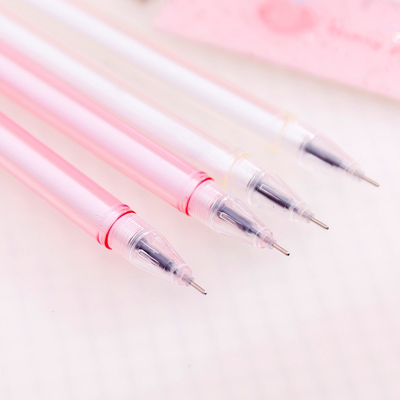 Stationery Pulpen Gel Warna Pink / Hitam untuk Sekolah / Kantor