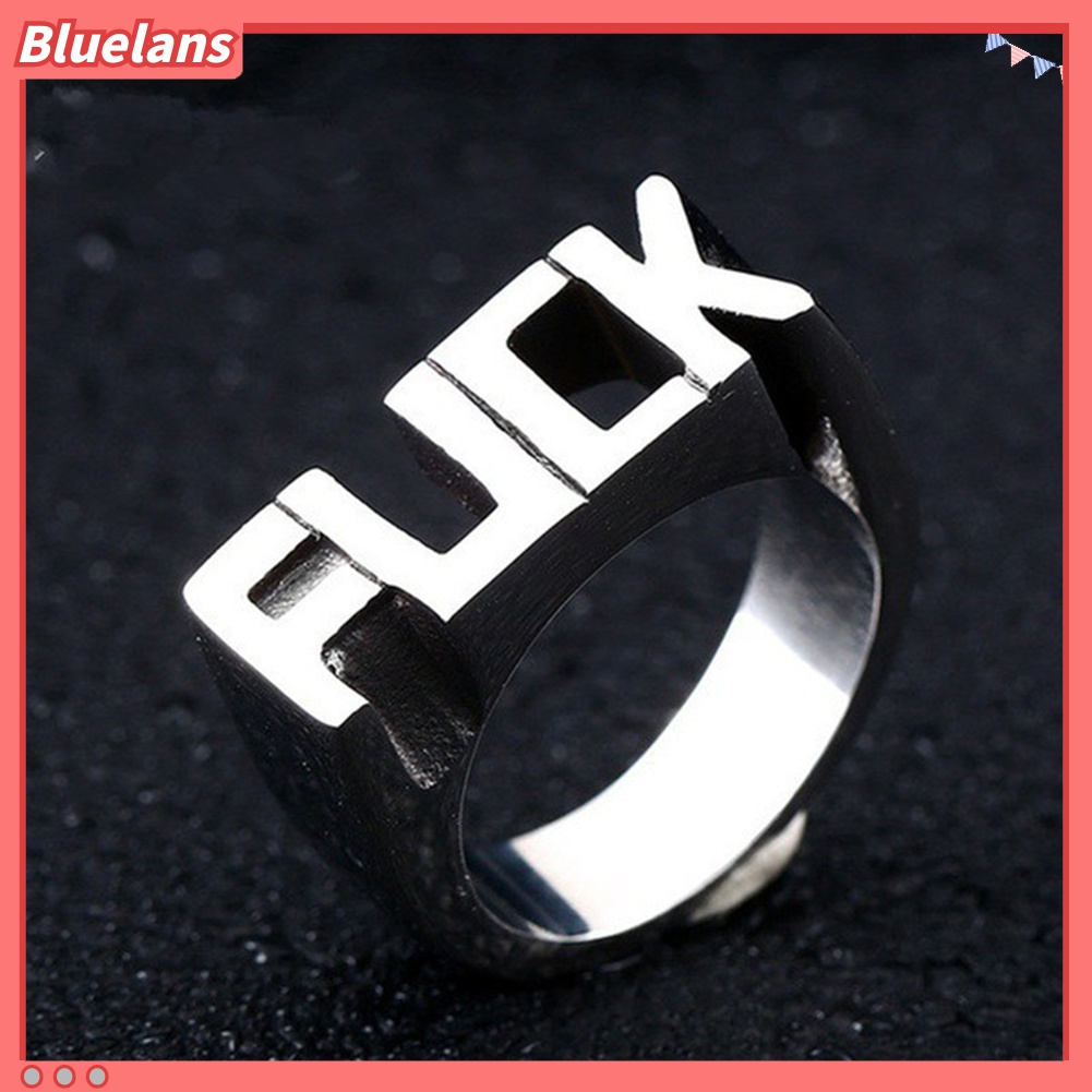 Cincin Bahan Stainless Steel Gaya Punk Hip-Hop Untuk Pria Dan Wanita