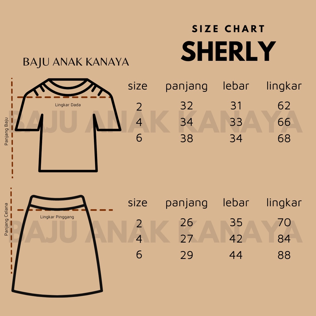 2-6TH SETELAN ANAK PEREMPUAN SHERLY ONE SET ANAK PEREMPUAN